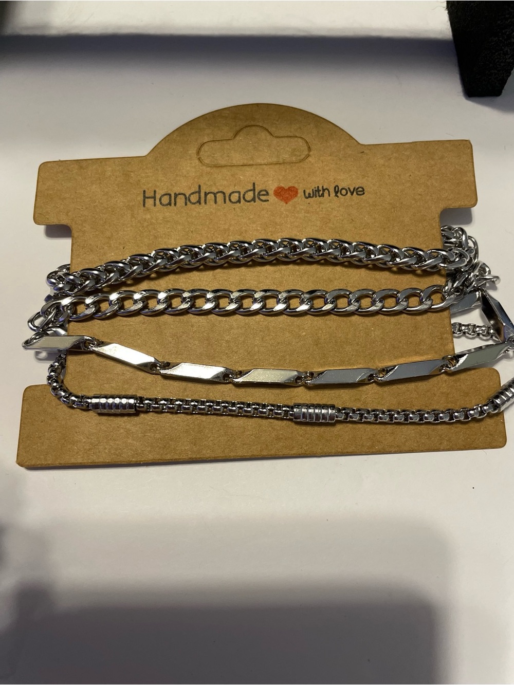 Handmade stainless Steel Chain Men’s Bracelet, Set of 4
